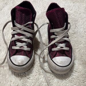 Converse Kids High-Top Sneakers - Metallic Magenta Platform Chuck Taylor’s